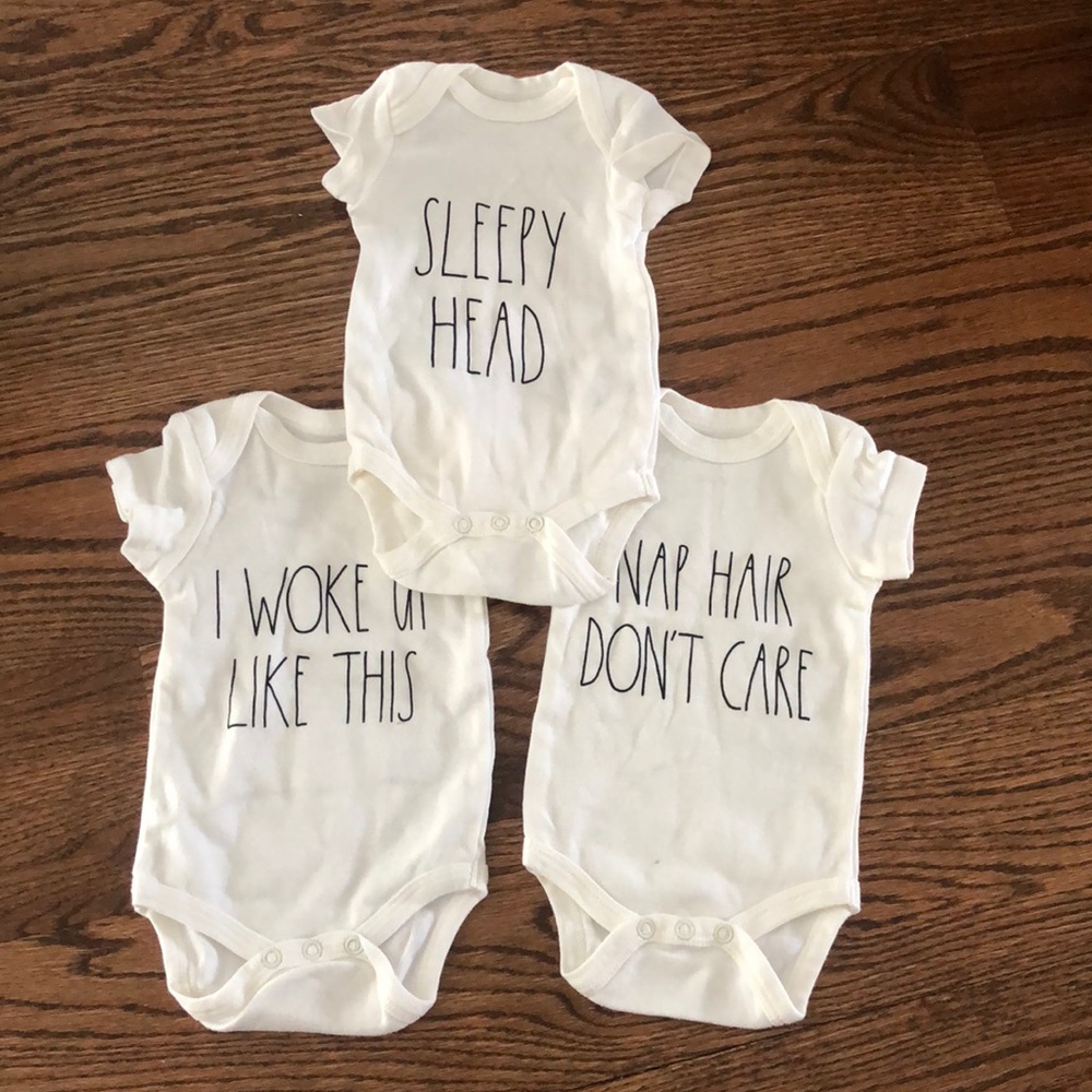 NWOT Rae Dunn baby onesies bodysuits